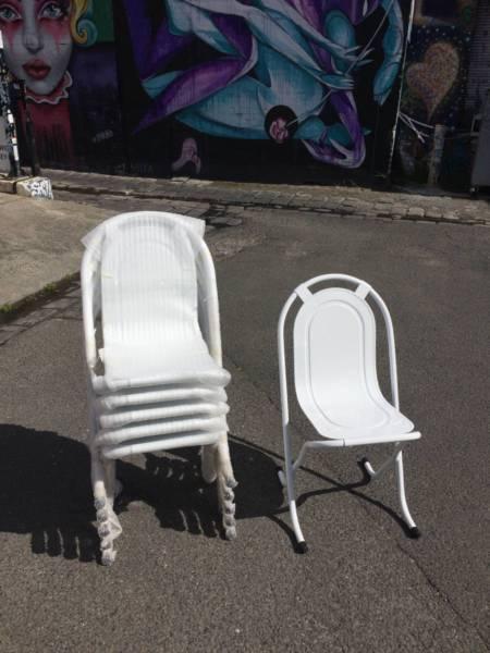 replica stak-a-bye chairsX6,dining/outdoor chairs WE CAN DELIVER