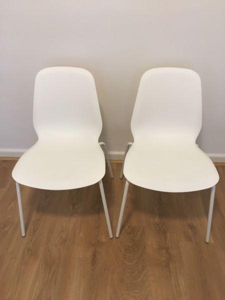 2x Ikea Leifarne white chairs perfect condition