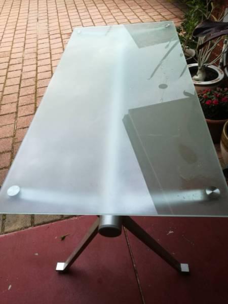 Glass/Metal Office Table