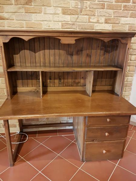 Baltic pine desk with bookcase