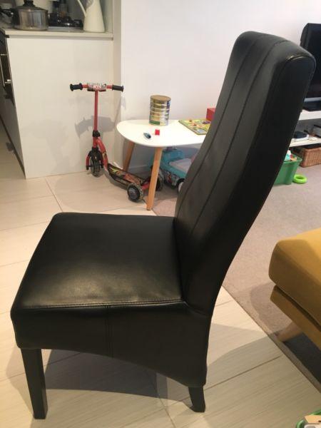 Black leather Dining Chair for sale