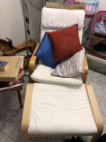 $80 For Blue Rocking Chair $120 For Ikea wooden Chair was $320 NEW