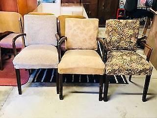 Upholstered chairs x3