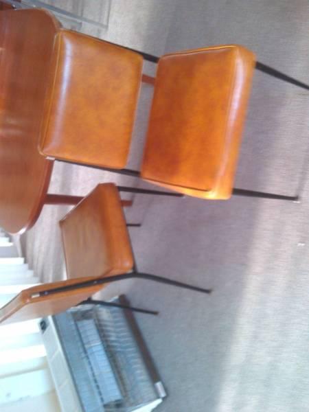 vintage retro kitchen chairs yellow vinyal in vgc