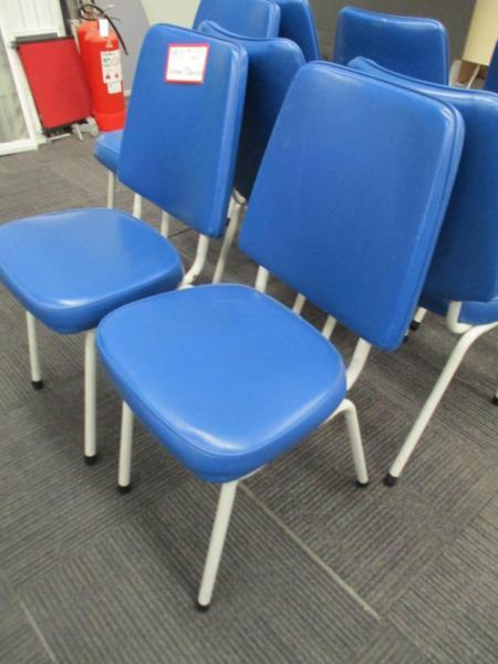 Blue Padded Chairs, Steel Frame, Ideal for Christmas Party