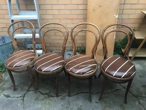 Antique bentwood dining chairs (4)