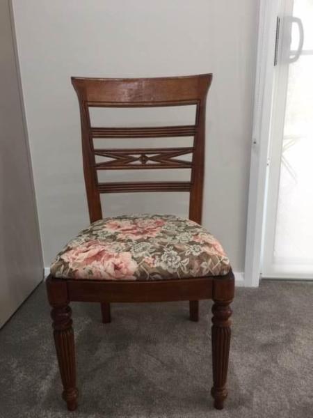 10 x Timber and Upholstery Dining Chairs - Exc Condition