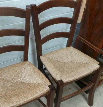 Pair Of French Style Chairs With Rush Seat