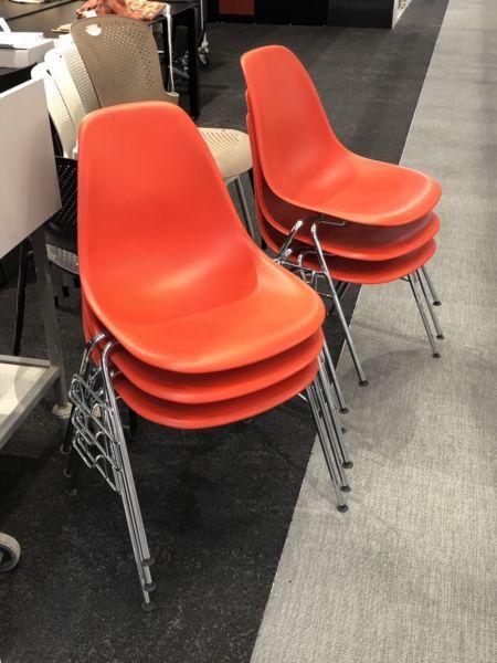 Eames VITRA moulded plastic stacking side chairs