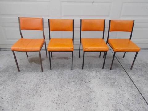 Vintage Retro Orange Dining KItchen Chairs