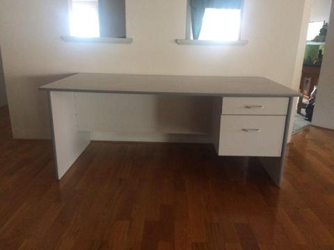 Large office desk, light grey
