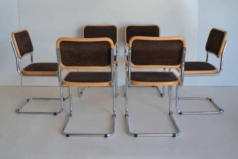6 Cesca Chairs. Vintage ORIGINALS ITALY. Parker B B Italia era