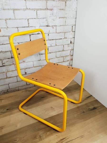 Designer Metal / Timber Chair (Yellow)