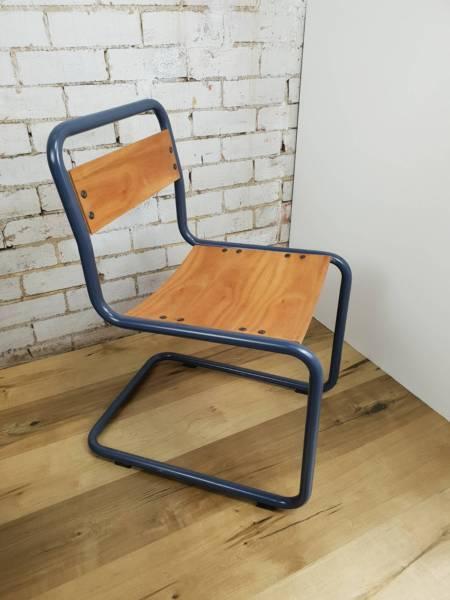 Designer Metal / Timber Chair (Blue)