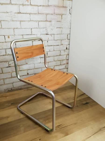 Designer Metal / Timber Chair (Chrome)