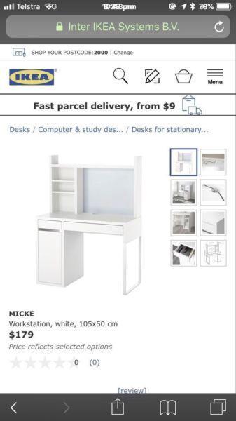 White IKEA desk - $90 o.n.o