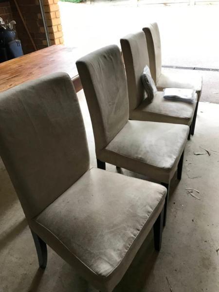 4 Dining chairs with an extra 2 new covers REDUCED PRICE