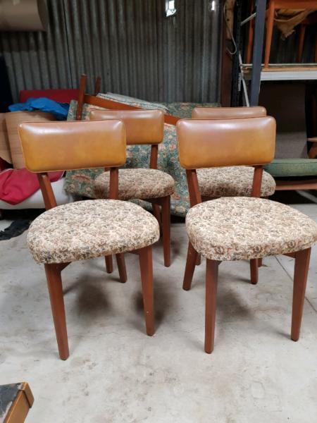 Vintage set timber dining chairs