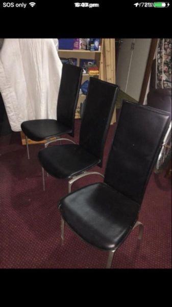 3x Black Dining Chairs in good condition $35 each or $100 for lot