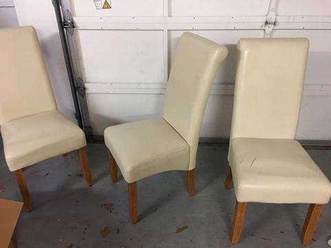 8 x faux leather high back dining chairs