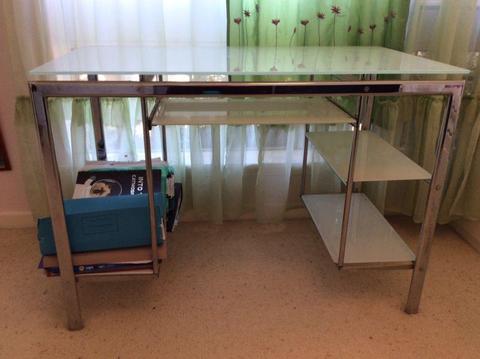 Glass computer desk, great for students!