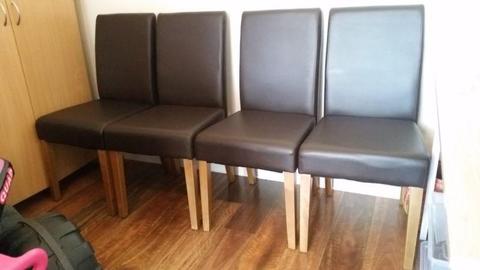 4x brown leather chairs. Excellent condition