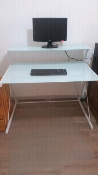 2 glass desks or corner set up