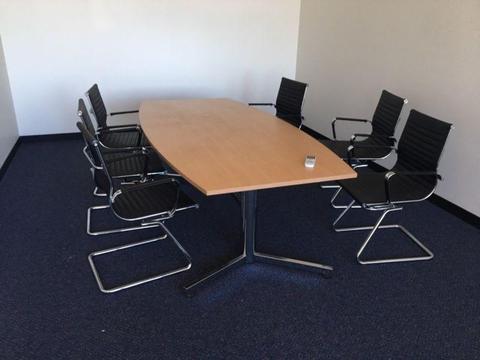 Office desks and conference table