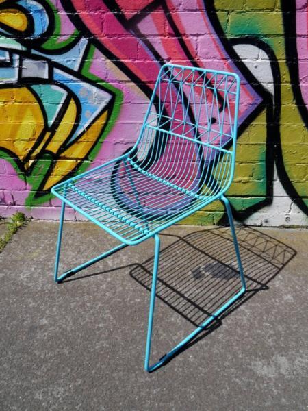 New Aqua Blue Abi Replica Lucy Bend Wire Dining Chairs