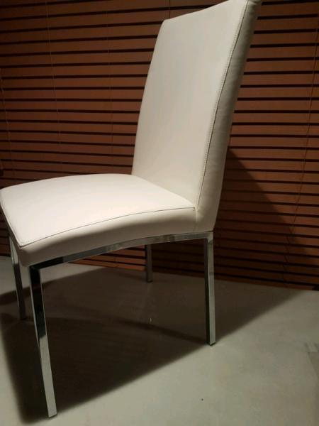 6 x white dining chairs