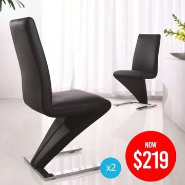 Brand New Leatherette Red,Black,White Z Dining Chair on sale