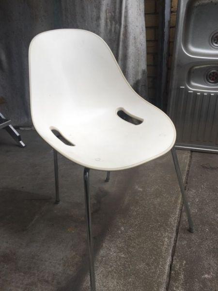 X12 white modern design chairs with steel base