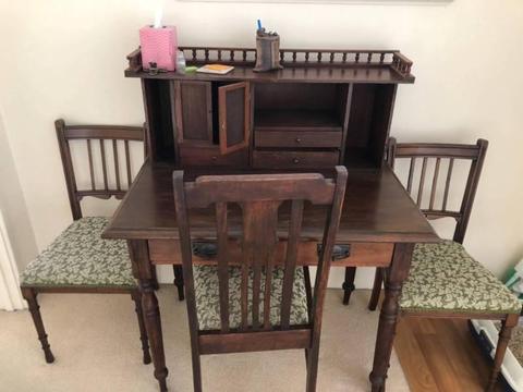Semi-antique desk and chairs