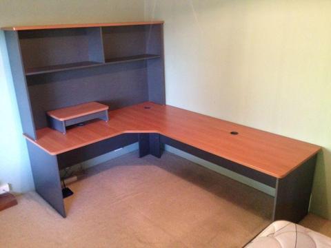 Office Desk and Hutch with Monitor stand