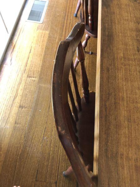 Six wooden dining chairs glen iris