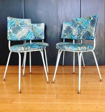 Blue Retro Dining Chairs x4
