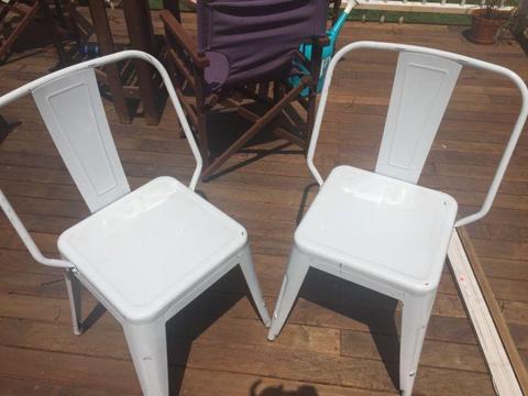 Metal stackable chairs x 2