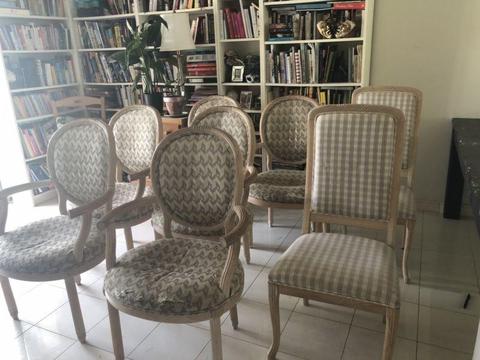 French Provincial Style Chairs x 8