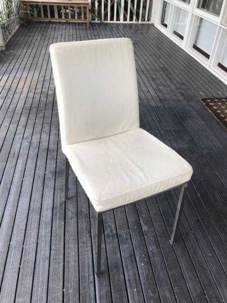 Free! 6x dining chairs - white leather