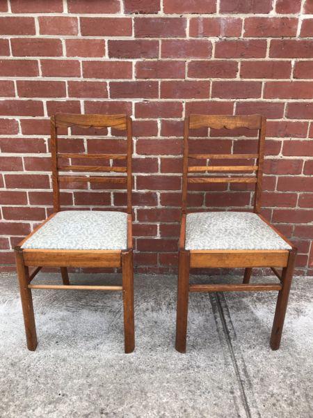 2 vintage timber chairs