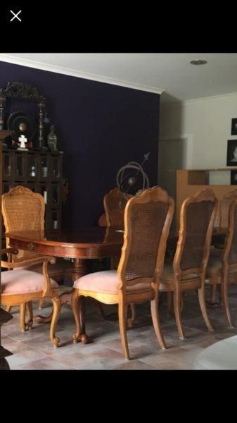 Gorgeous set of 7 French provincial chairs including 2 carvers