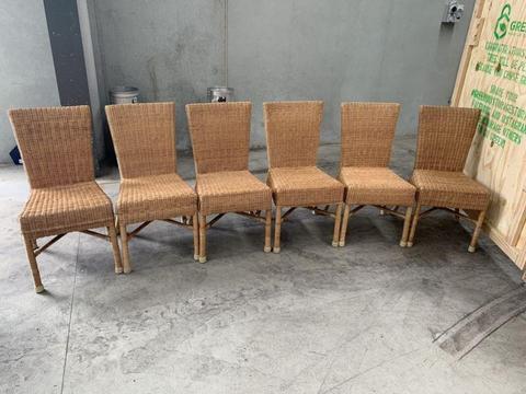 6x Wicker Dining Chairs