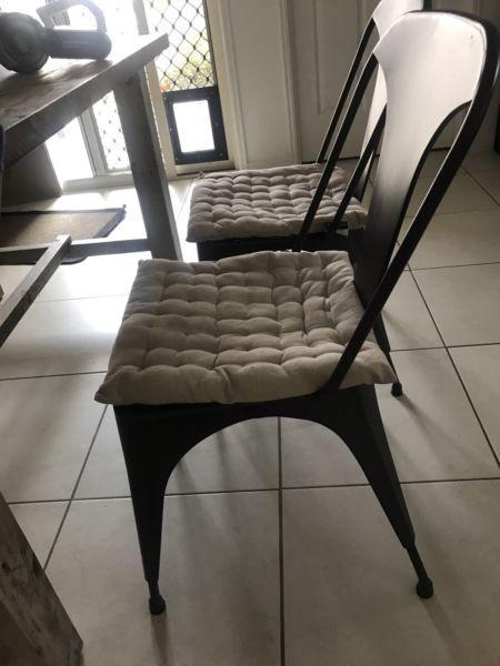 Selling 6 x gunmetal dining chairs