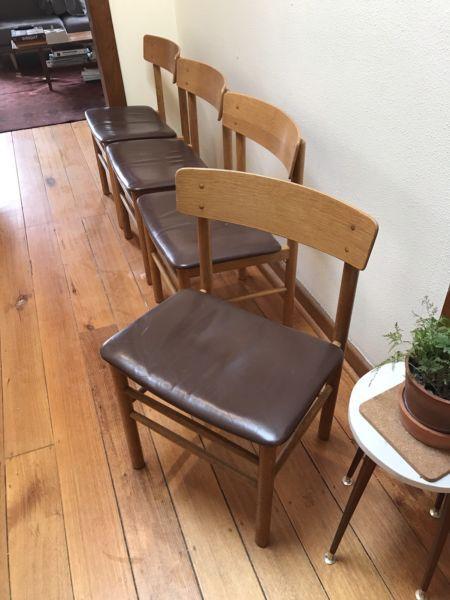 4 x vintage mid century dining chairs