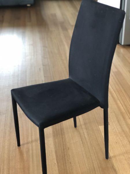 8 x Black Fabric Dining Chairs $15 per chair