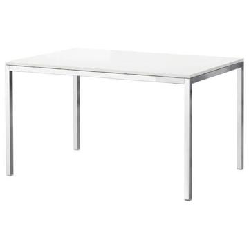 Table (Study Desk or Kitchen) Gloss White Chrome Plated