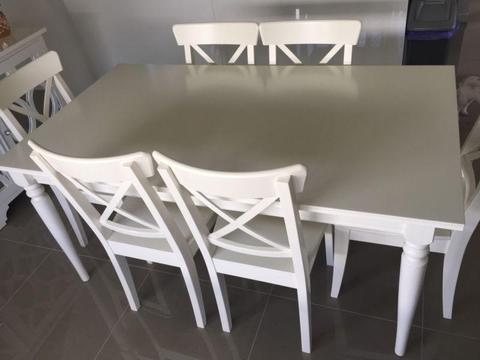 IKEA INGATORP Extendable table, white