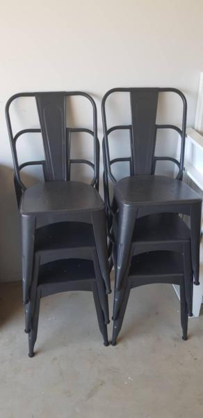 Industrial metal dining chairs