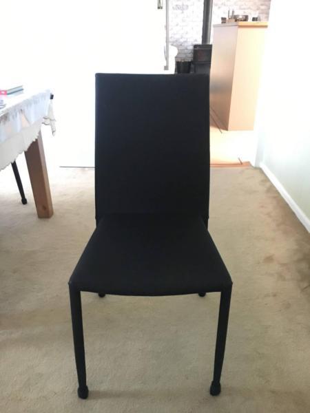 8 x Black Modern Fabric Dining Chair