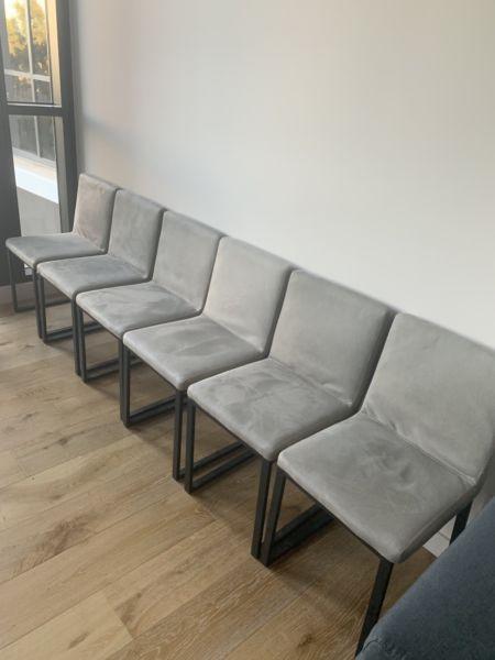 Grey Suede Dining Chairs